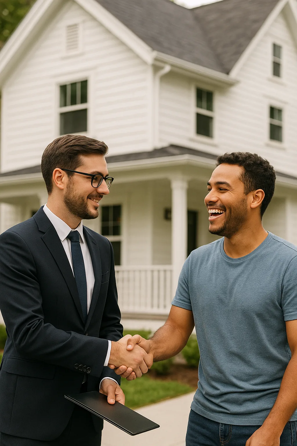 Happy homeowners celebrating their loan approval together